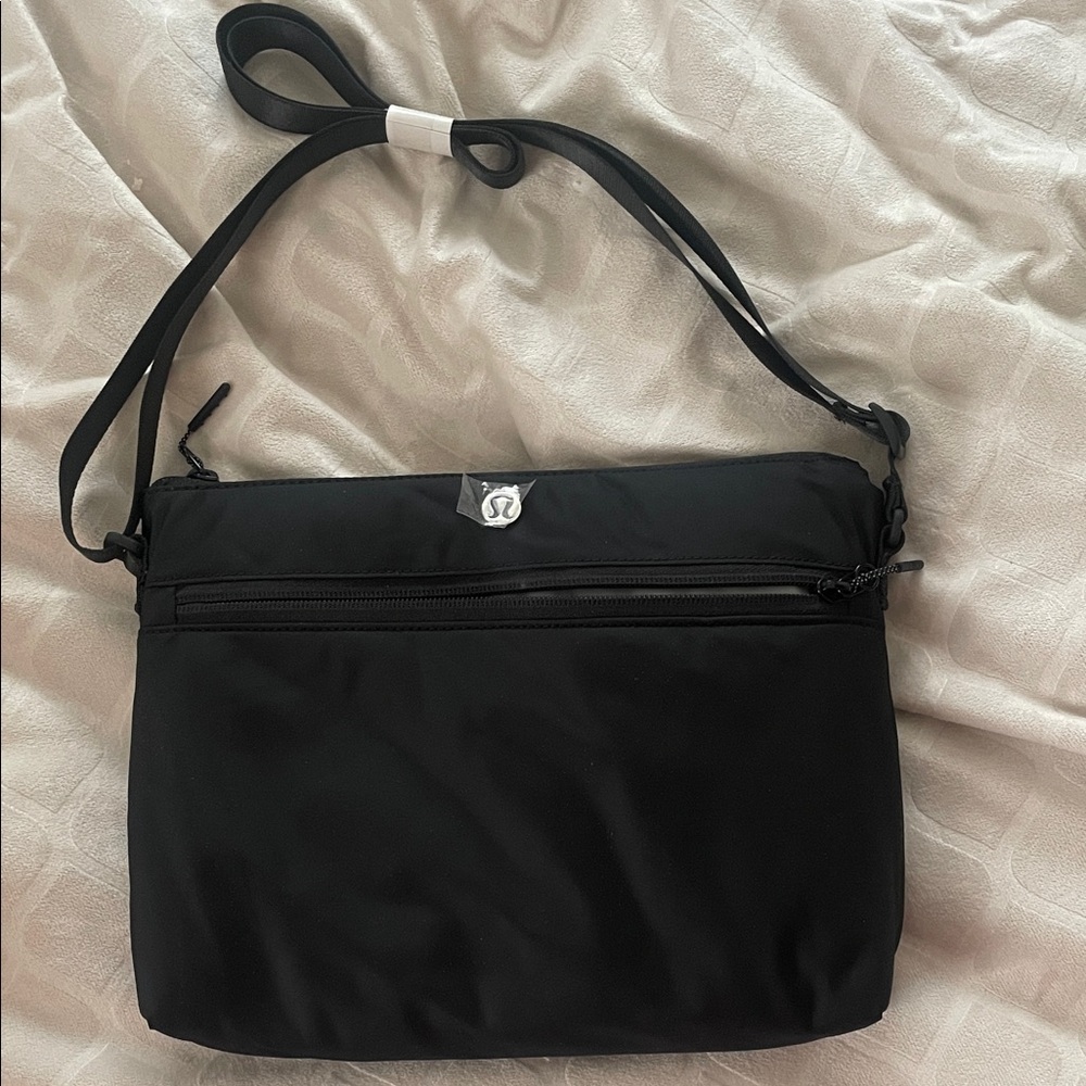 lululemon athletica Classic Black Messenger Bag